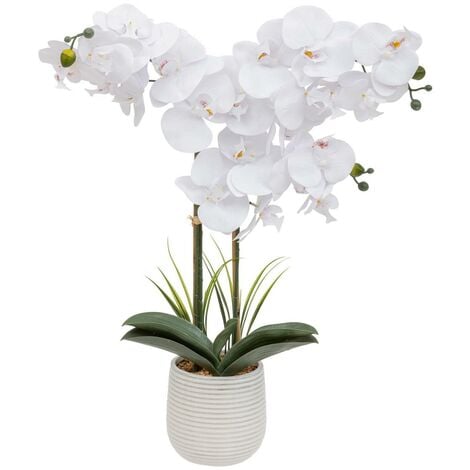 Orchid e artificielle Riva H60cm blanc Atmosphera cr ateur d