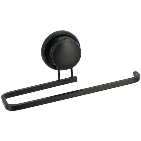 Porte serviettes aluminium sur ventouse - noir - Tendance