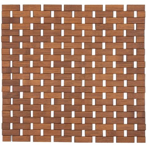 Tendance – Caillebotis en bambou antidérapant 45x45 cm – Surface sécurisée pour intérieur et extérieur – Couleur marron – Idéal pour baignoire et douche (1/3)
