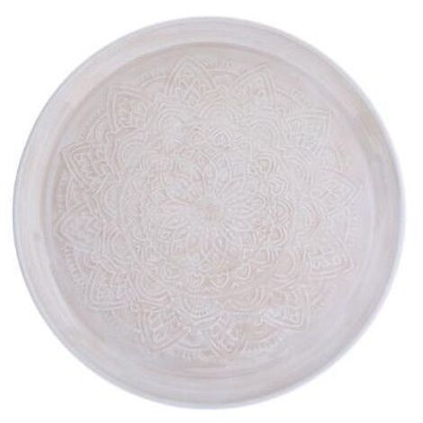 Plateau rond en métal avec relief motif Mandala D 41 cm - Five (1/3)