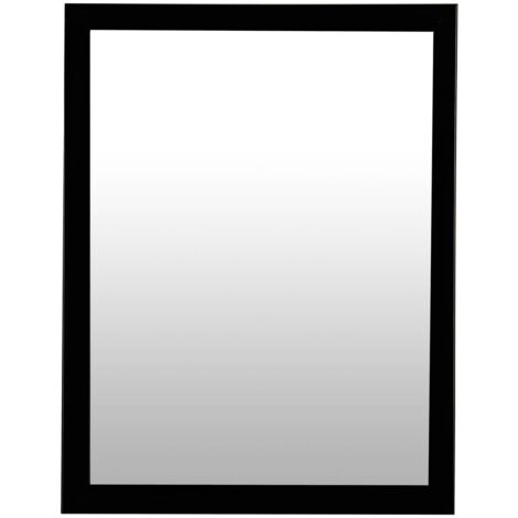 Atmosphera – Miroir mural rectangulaire 34 x 44 cm – Cadre en polystyrène noir – Pour agrandir visuellement les espaces – Installation facile au mur