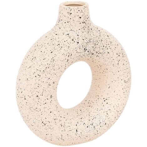 Vase céramique Florie blanc & noir H25cm - Atmosphera créateur d'intérieur (1/3)