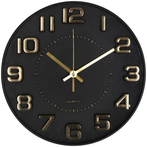 Horloge à Poser Atmosphera Lona – Design Noir Et Or, Métal, 21 X 11 X 27,5 Cm, Créateur D’intérieur