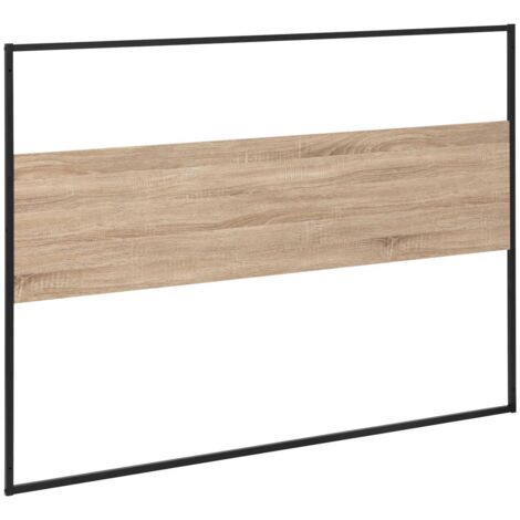 5Five Simply Smart – Tête de lit en bois et métal noir 165 cm – Panneaux effet chêne clair – Hauteur 120 cm – Pour lit double 140/160 cm (1/6)