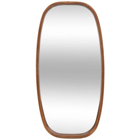 Atmosphera – Miroir ovale en bois d'hévéa 80x40cm – Fixation verticale/horizontale – Design moderne pour intérieur élégant