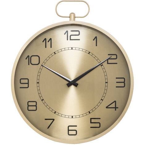 Pendule murele forme Gousset en Métal doré D 53 cm - Atmosphera