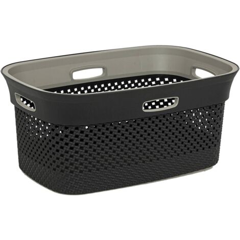 Panier à linge 45L Gris 39x27x59 cm (1/2)
