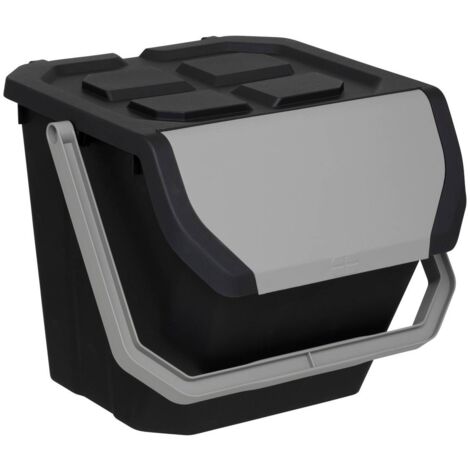 Poubelle de tri 24l en plastique noir - 5five (1/5)