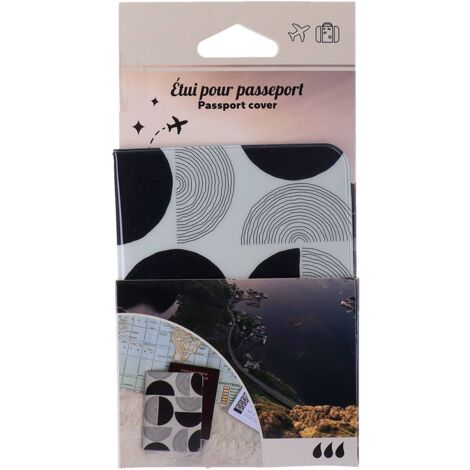 Pochette Passeport PVC Avec Fenêtre Transparente - Léger - Rangement Cartes - Noir - Format 10x8 Cm - 13