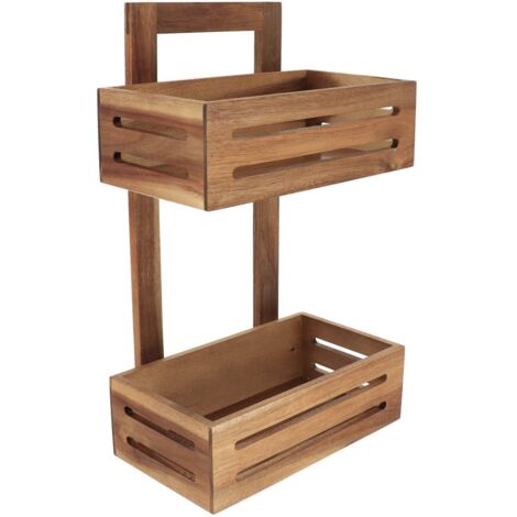 Étagère de rangement 2 niveaux en Bois H 45.5 cm - TENDANCE
