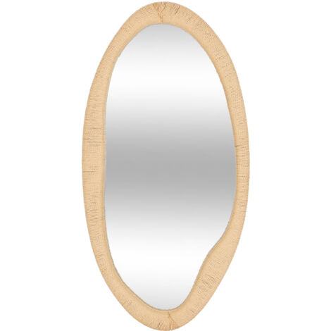 Atmosphera – Miroir sur pied corde organique beige H114cm – Dimensions 58 x 114 cm – Matériaux MDF et verre – Supports acier pour maintien stable (1/5)