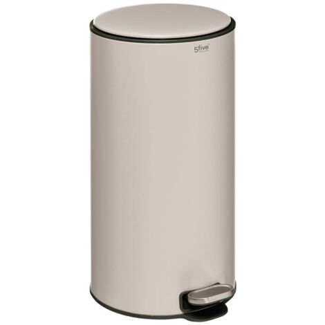 5Five Simply Smart – Poubelle sous évier 30l en métal argile – Pédale avec mécanisme soft close – Dimensions 39x33x62cm – Filtre à charbon anti-odeurs