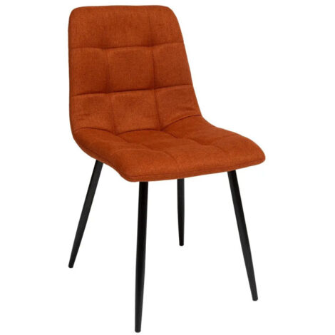 Atmosphera – Chaise en tissu Sirac ambre – Dossier ergonomique – Assise rembourrée – Dimensions L. 44 x P. 55 x H. 83,5 cm – Résistance à l'abrasion 80 000 tours (1/3)