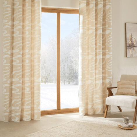 Rideau Madini Jacquard beige 140x260cm - Atmosphera créateur d'intérieur (1/5)