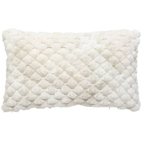 Coussin fausse fourrure Inuit - Effet tie and dye Beige 38x58 cm (1/5)