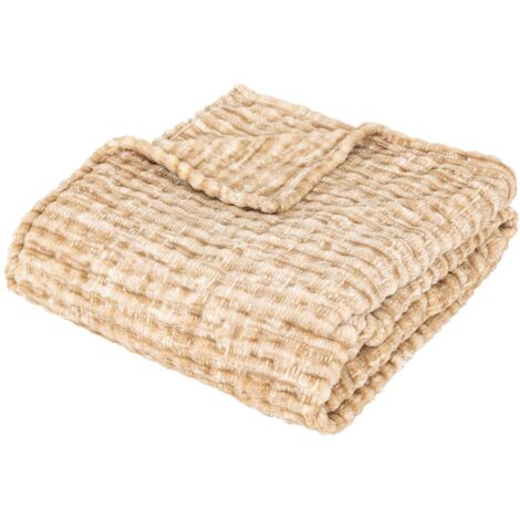 Plaid Flanelle en relief 125 x 150 cm - Atmosphera