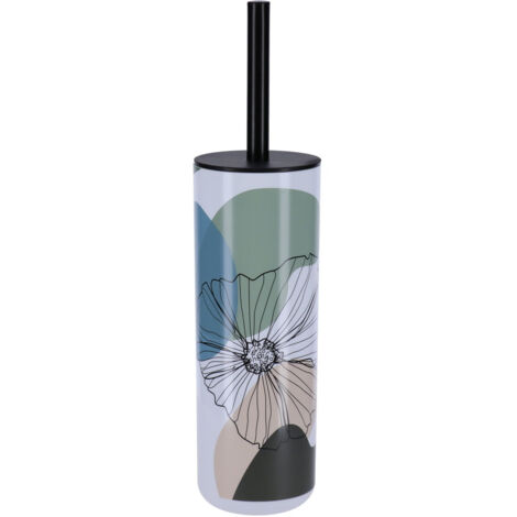Brosse WC avec support déco Flowers Bleu et Vert - TENDANCE (1/3)