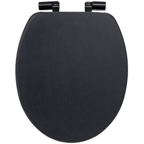 5Five Simply Smart – Abattant WC en bois noir avec frein de chute – Dimensions 49,9x37,5 cm – Installation rapide avec vis standard – Confort silencieux (1/6)