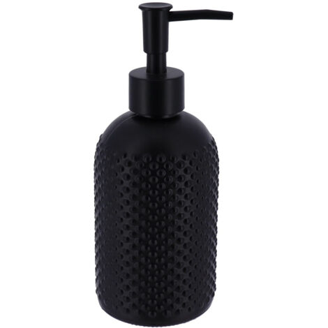 Distributeur a savon rond verre motifs points 410 ml - noir - Tendance (1/2)