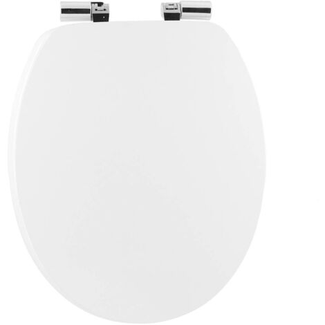 Abattant wc mdf 18 pouces uni attaches abs chrome frein de chute - blanc - Tendance (1/2)
