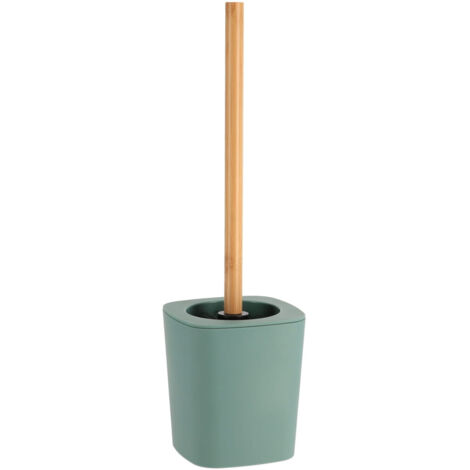 Brosse WC avec support Vert sauge et manche en Bambou - TENDANCE (1/3)