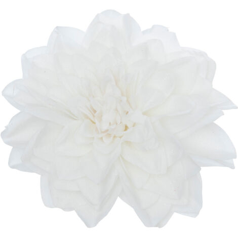 Déco de Noël Fleur de Dahlia Blanc enneigé 20 x 20 cm - Feeric Christmas