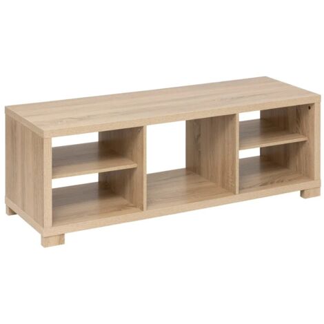 5Five Simply Smart – Meuble TV bivoak 120x39,5cm effet bois – 5 cases de rangement ouvertes – Panneaux de particules MDF – Design moderne (1/4)