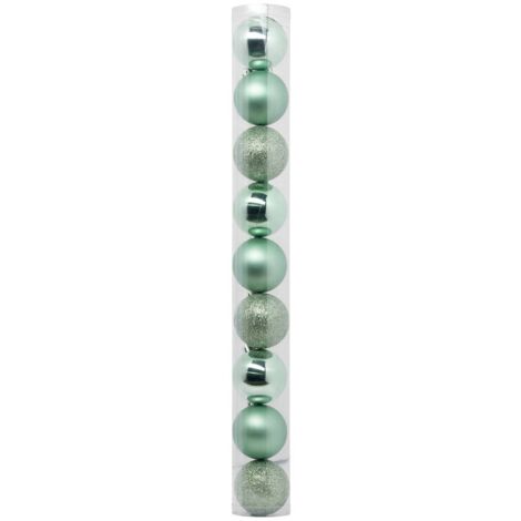 Déco de sapin Lot de 9 Boules de Noël D 6 cm - Vert Amande - Feeric Christmas (1/5)