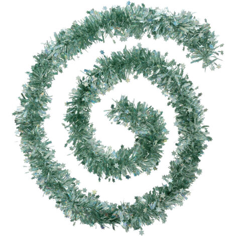 Guirlande de Noël large 10 cm avec étoiles Laser Vert amande Longueur 2 mètres - Feeric Christmas (1/2)