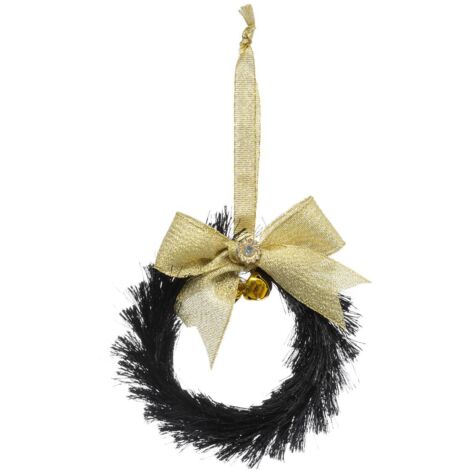 Sujet couronne 10cm plastique noir or - Atmosphera créateur d'intérieur