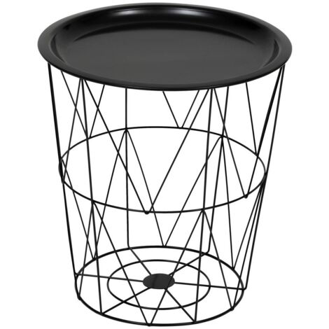 Table d’appoint Kumi noir 40x37x37cm - Atmosphera créateur d'intérieur (1/4)