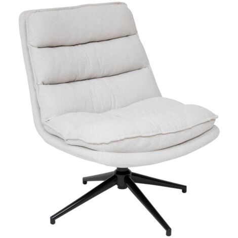 Fauteuil pivotant en Tissu Beige Lin et pied en Acier - Atmosphera (1/4)