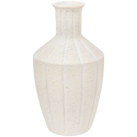 Vase antique en magnésie texturée Blanc D 25,5 x H 48 cm - Atmosphera (1/3)