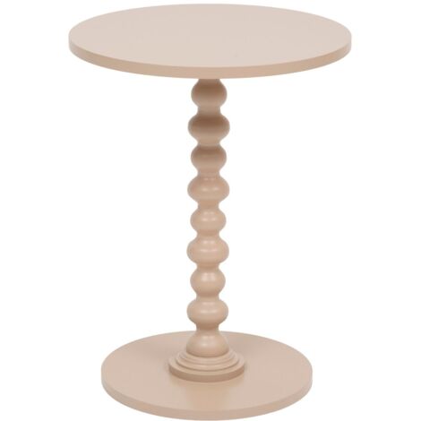 Atmosphera – Table d'appoint ronde en bois MDF noisette 50cm de hauteur – Pied en pin – Finition mate pour petits espaces (1/5)