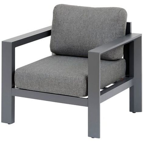 Fauteuil de salon de jardin Évasion graphite polyester et aluminium  - Hespéride