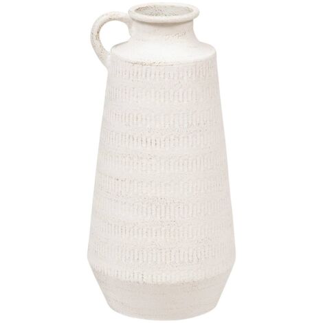 Vase cruche en métal blanc patine mordorée H 41 cm - Atmosphera (1/4)
