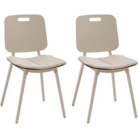 Lot de 2 chaises de jardin Terzano argile & beige aluminium - Hespéride (1/3)