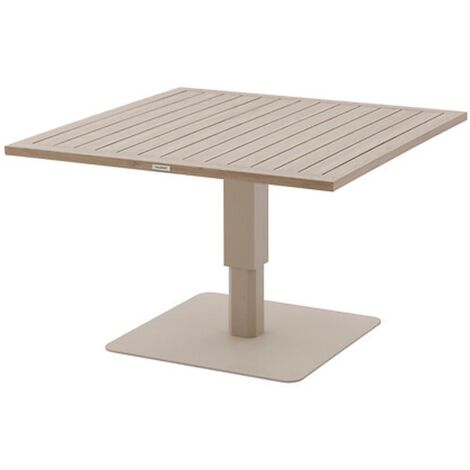 Hesperide – Table de jardin relevable carrée 110 x 110 x 69 cm – Aluminium teinté – Capacité 4 personnes – Résistante à la rouille et UV (1/5)