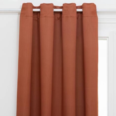 Atmosphera – Rideau occultant terracotta 140 x 260 cm – 100 % occultant – 8 œillets en acier – Tissu certifié Oeko-Tex – Lavable en machine à 30°