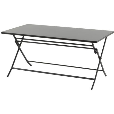 Hesperide – Table de jardin pliante rectangulaire 6 places – Acier traité époxy – Dimensions L. 150 x P. 80 x H. 71 cm – Résistante aux intempéries