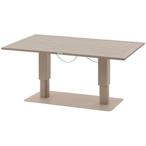 Table de jardin relevable rectangulaire Salimia graphite & honey 150 x 80 x 69cm en aluminium  - Hespéride