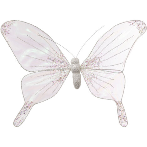 Déco de noël Papillon multicolore et pailleté L 45 cm - Feeric Christmas