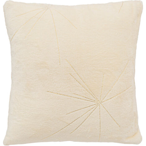 Coussin décoratif Blanc Ivoire effet Mohair 45 x 45 cm - Gamm vert