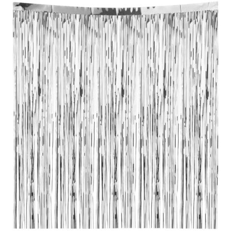 Guirlande de Noël Lametta droit Argent brillant 300 brins 50 x 50 cm - Feeric Christmas