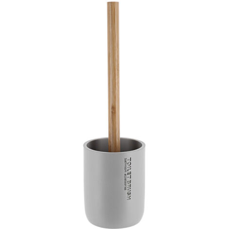 Brosse wc polyresine - gris clair/bambou - Tendance (1/3)