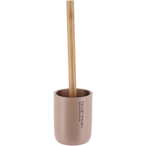 Brosse WC avec support en résine Cappuccino & manche en Bambou - TENDANCE (1/3)
