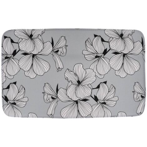 Tapis microfibre imprime 45x75 cm - ecrin gris - Tendance (1/2)