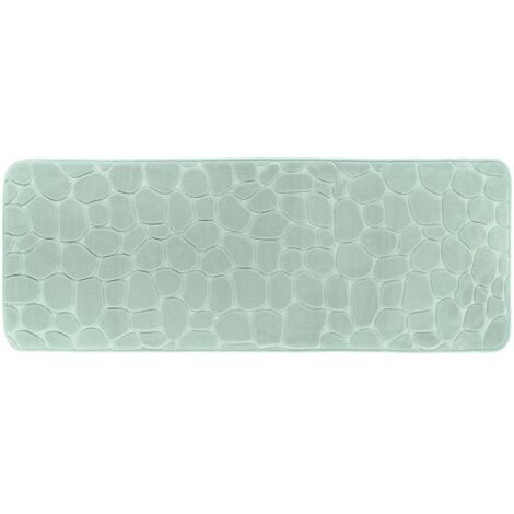 Tapis memoire de forme microfibre galet 45x120 cm - vert eucalyptus - Tendance (1/3)