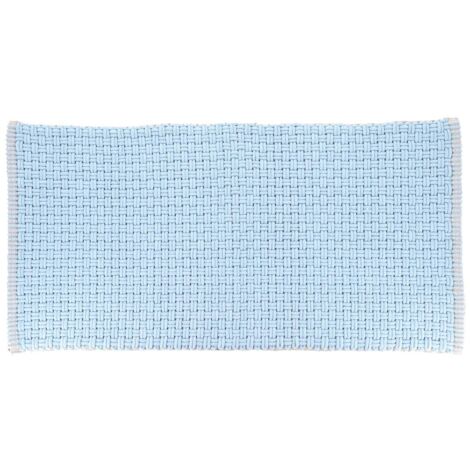 Tapis de salle de bain Bleu clair en microfibre aspect maille 45 x 90 cm - TENDANCE (1/3)