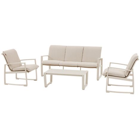 Hesperide – Salon de jardin Boreane 5 places – Structure aluminium – Coussins en texaline déperlant – Pieds ajustables pour stabilité (1/5)